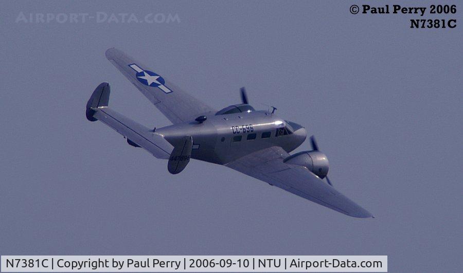 N7381C, 1944 Beech C18S C/N 8104, Very popular lady, making her passes at Oceana