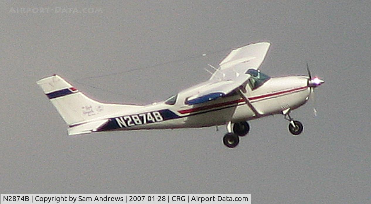 N2874B, 1977 Cessna U206G Stationair C/N U20603647, Sorry for the graininess.  He was a tight right turn out after taking off.