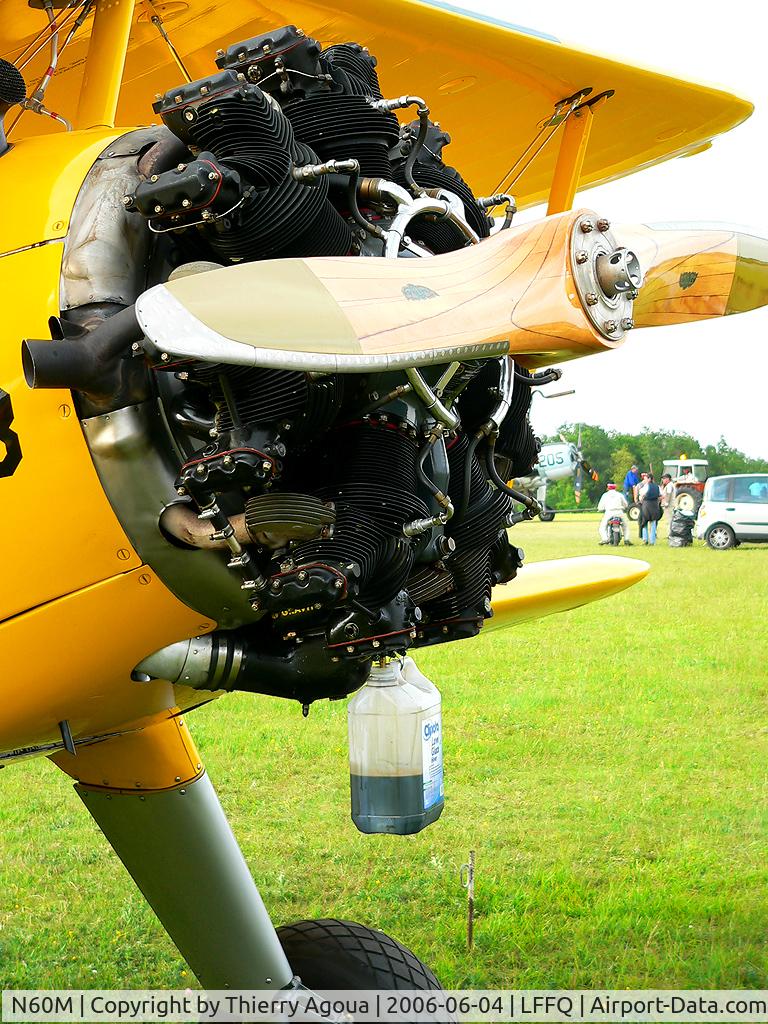 N60M, 1943 Boeing A75N1 (PT-17) C/N 75-4572, Engine and blade of this oldtime plane.