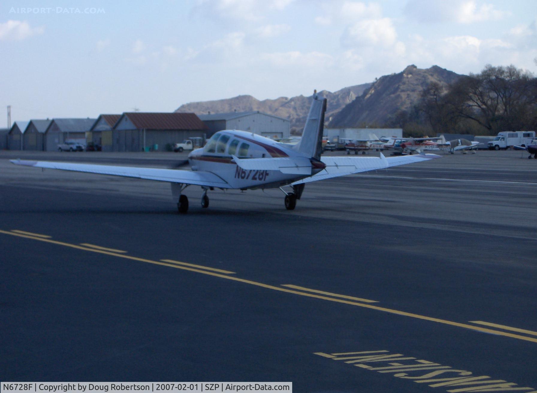 N6728F, 1983 Beech B36TC Bonanza C/N EA-379, 1983 Beech B36TC BONANZA, Continental TSIO-520-UB Turbo Charged 300 Hp, taxi to Rwy 22