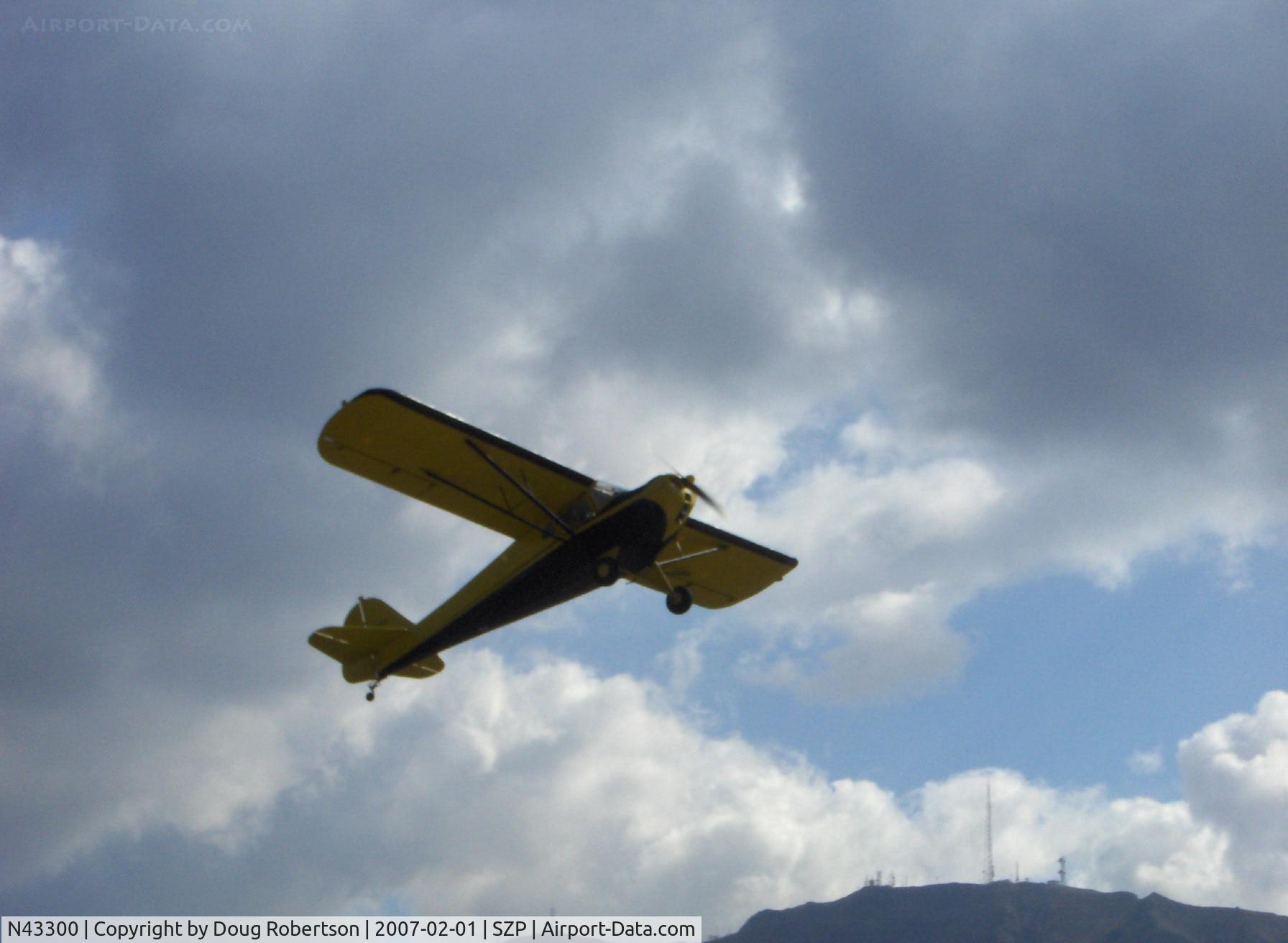 N43300, 1946 Taylorcraft BC12-D C/N 6959, 1946 Taylorcraft BC-12D Continental A&C65 65 Hp, takeoff climb Rwy 22