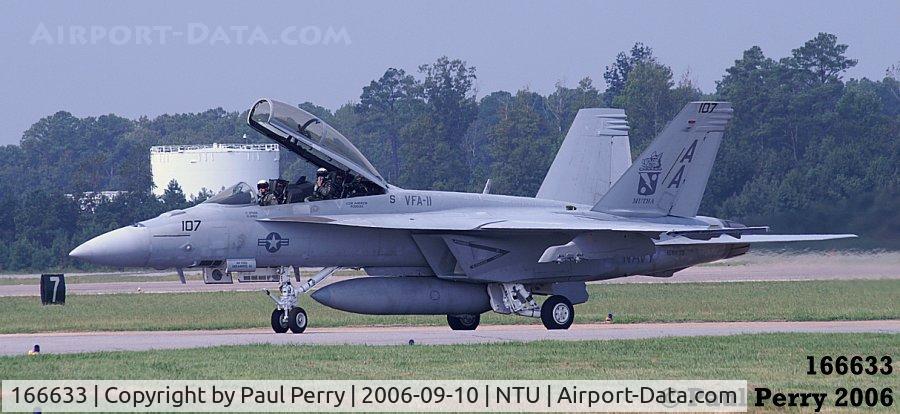 166633, Boeing F/A-18F Super Hornet C/N F126, You can see the elevated position of the WSO