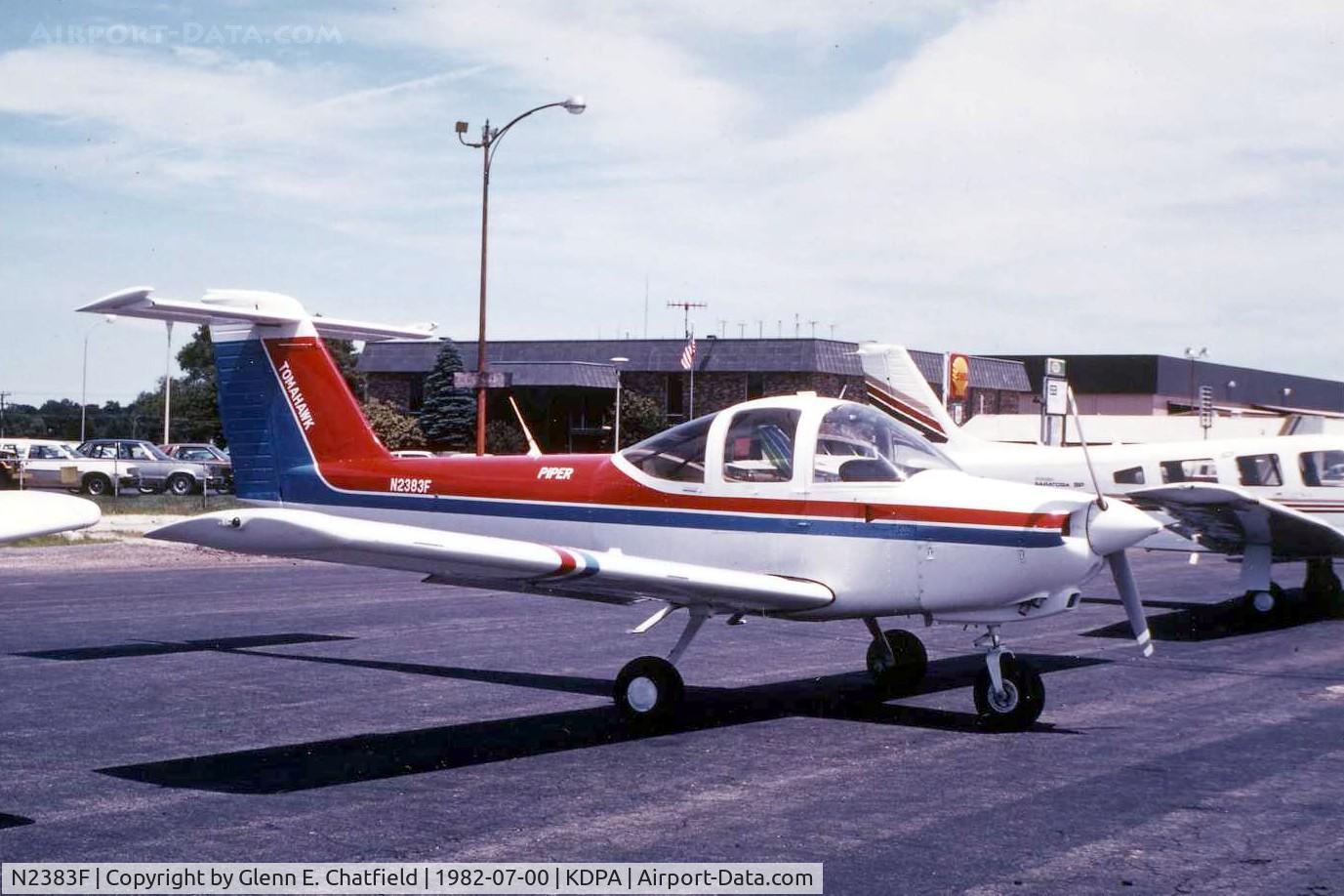 N2383F, 1978 Piper PA-38-112 Tomahawk C/N 38-79A0411, Photo taken for aircraft recognition training