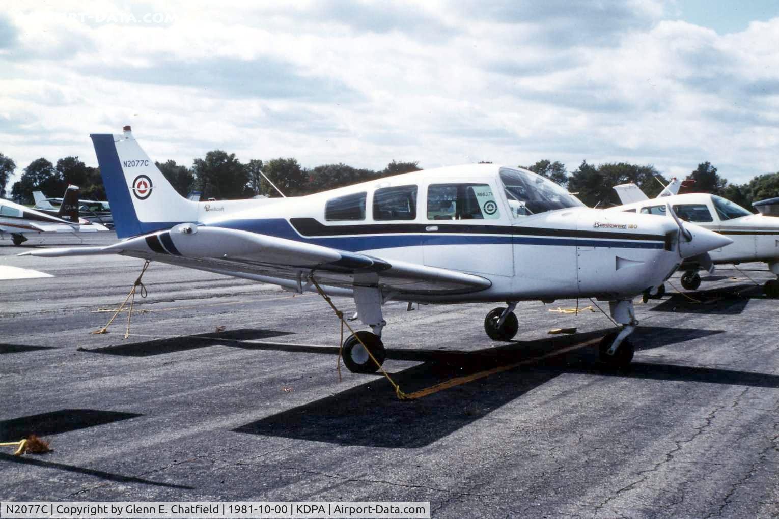 N2077C, 1978 Beech C23 Sundowner 180 C/N M-2074, Photo taken for aircraft recognition training