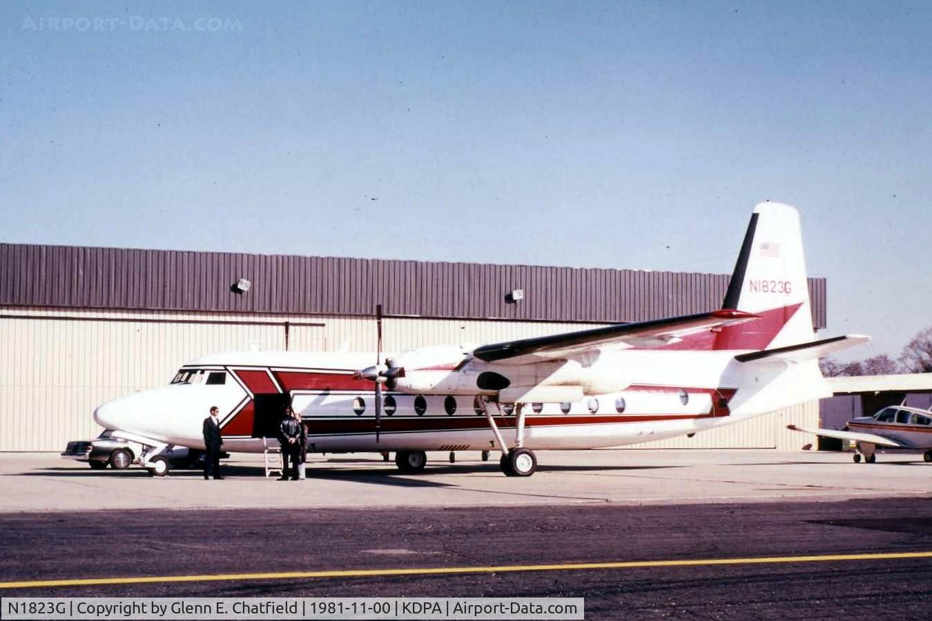N1823G, Fairchild F-27J C/N 112, Photo taken for aircraft recognition training