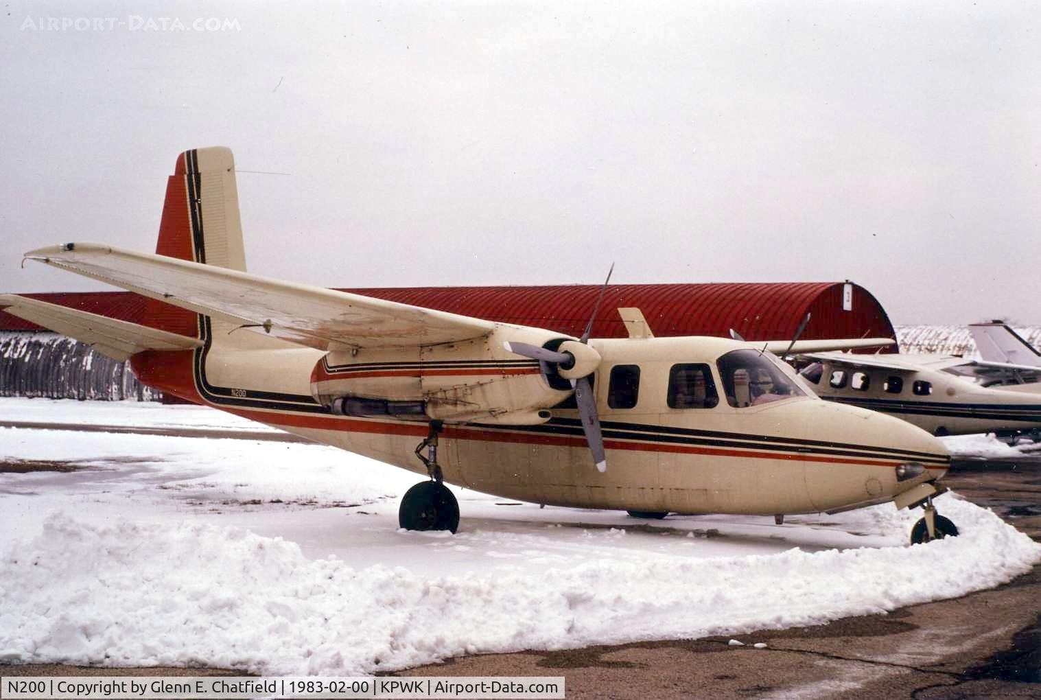 N200, 1953 Aero Commander 520 C/N 520-80, Photo taken for aircraft recognition training