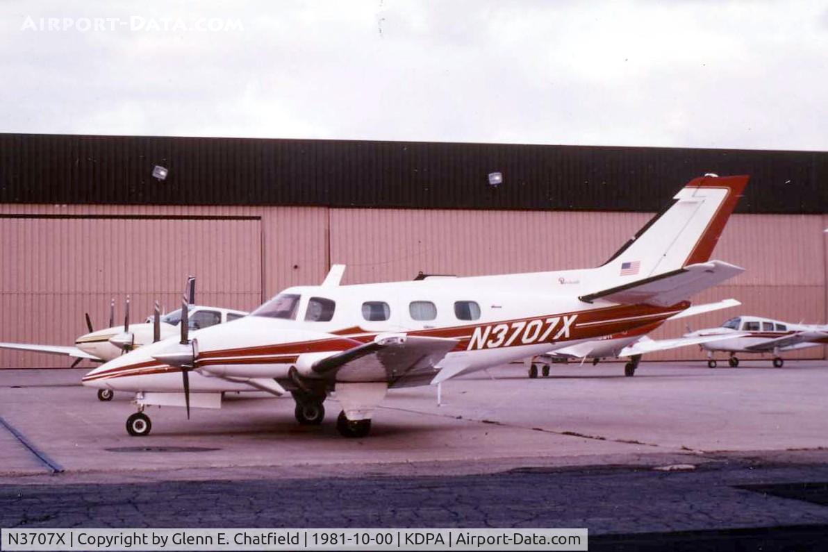N3707X, 1980 Beech B-60 Duke C/N P-557, Photo taken for aircraft recognition training