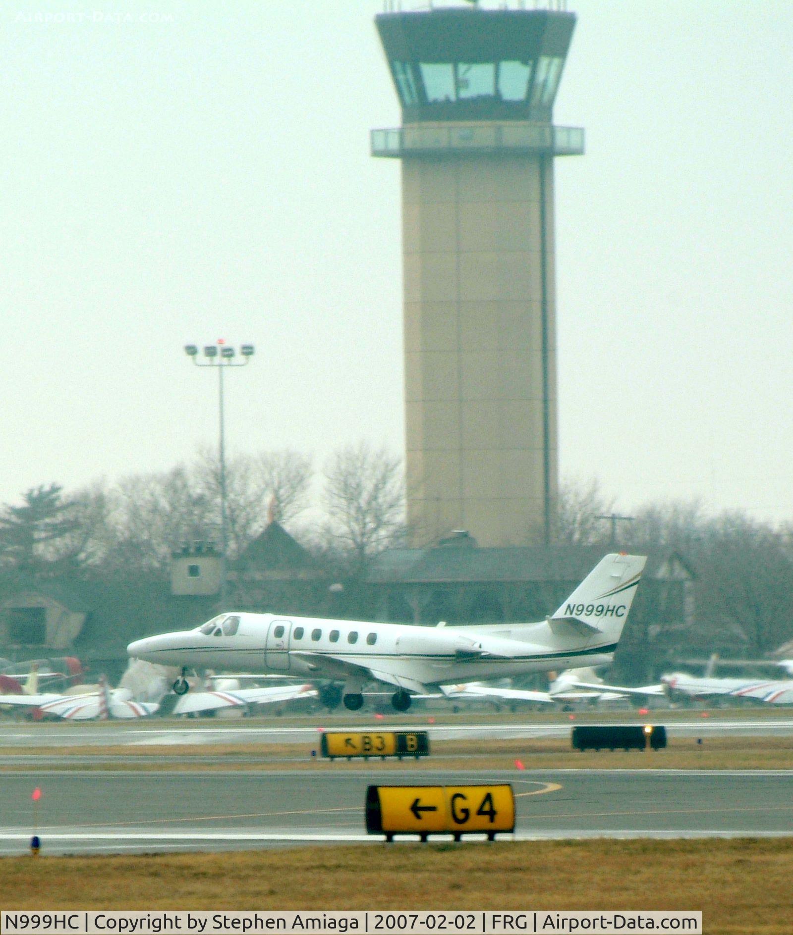 N999HC, Cessna S550 Citation IIS C/N S550-0030, 9HC arriving, FRG Tower behind...