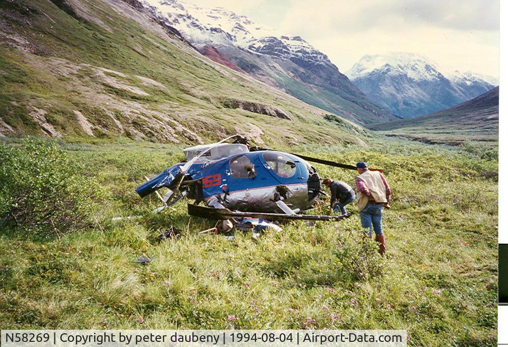 N58269, 1978 Hughes 369D C/N 1280421D, N58269 after midair collision