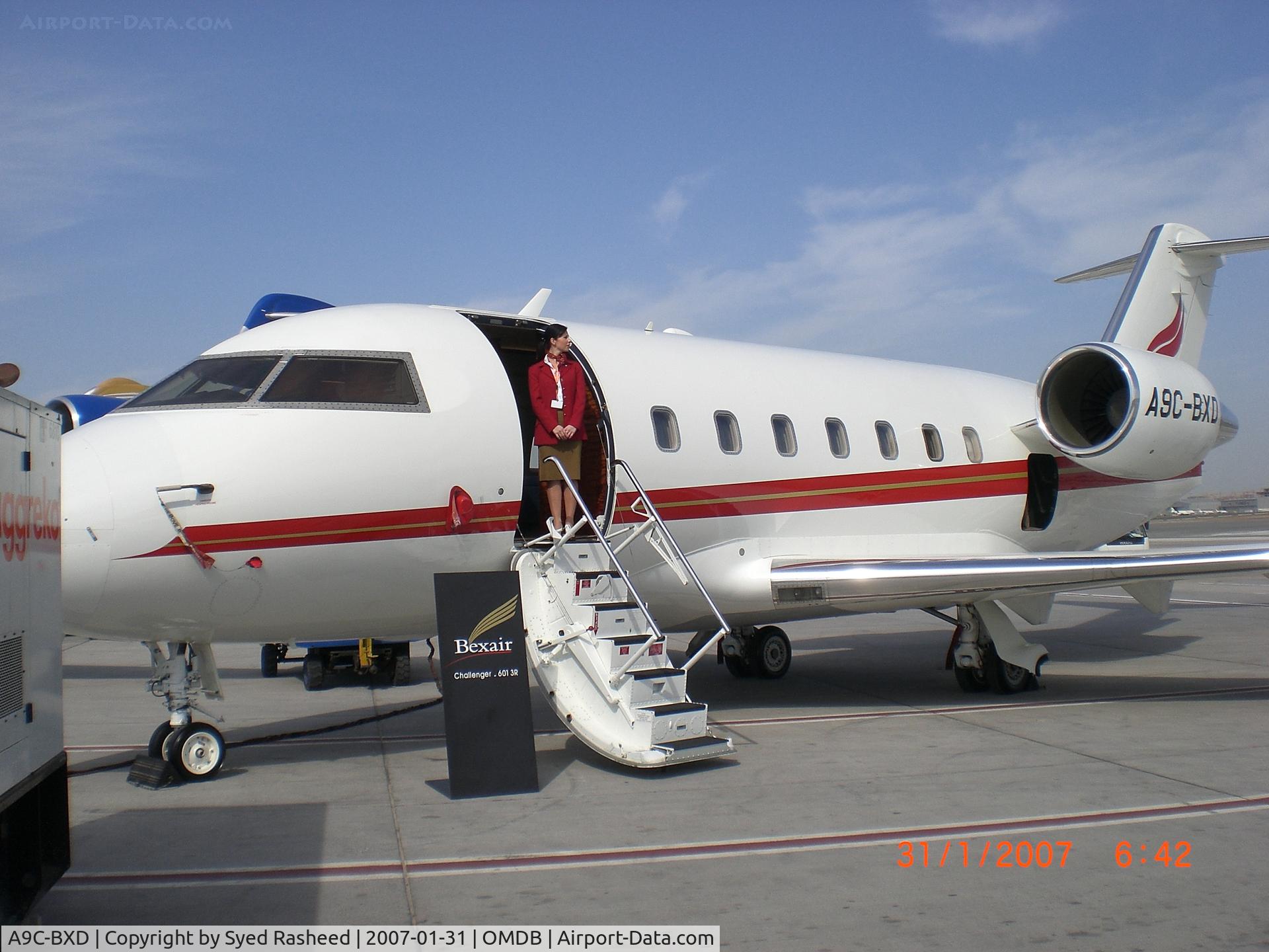 A9C-BXD, 1996 Canadair Challenger 601-3R (CL-600-2B16) C/N 5194, Bexair CL601-3R at MEBA Dubai