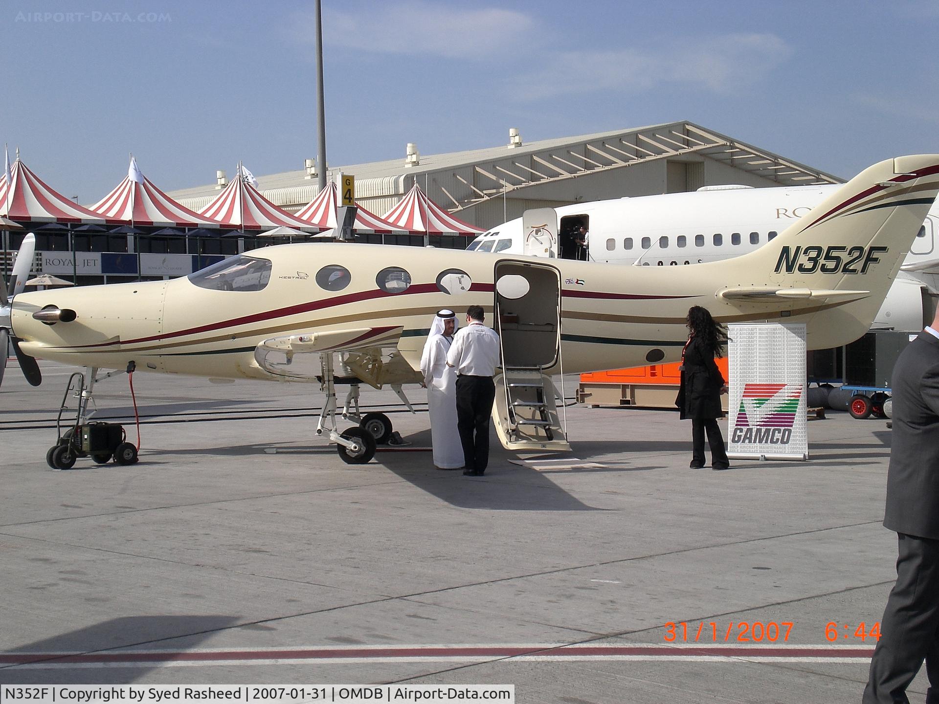 N352F, 2006 Farnborough Aircraft F1C3 Kestrel C/N 0001, Kestral at the MEBA - Dubai 2007