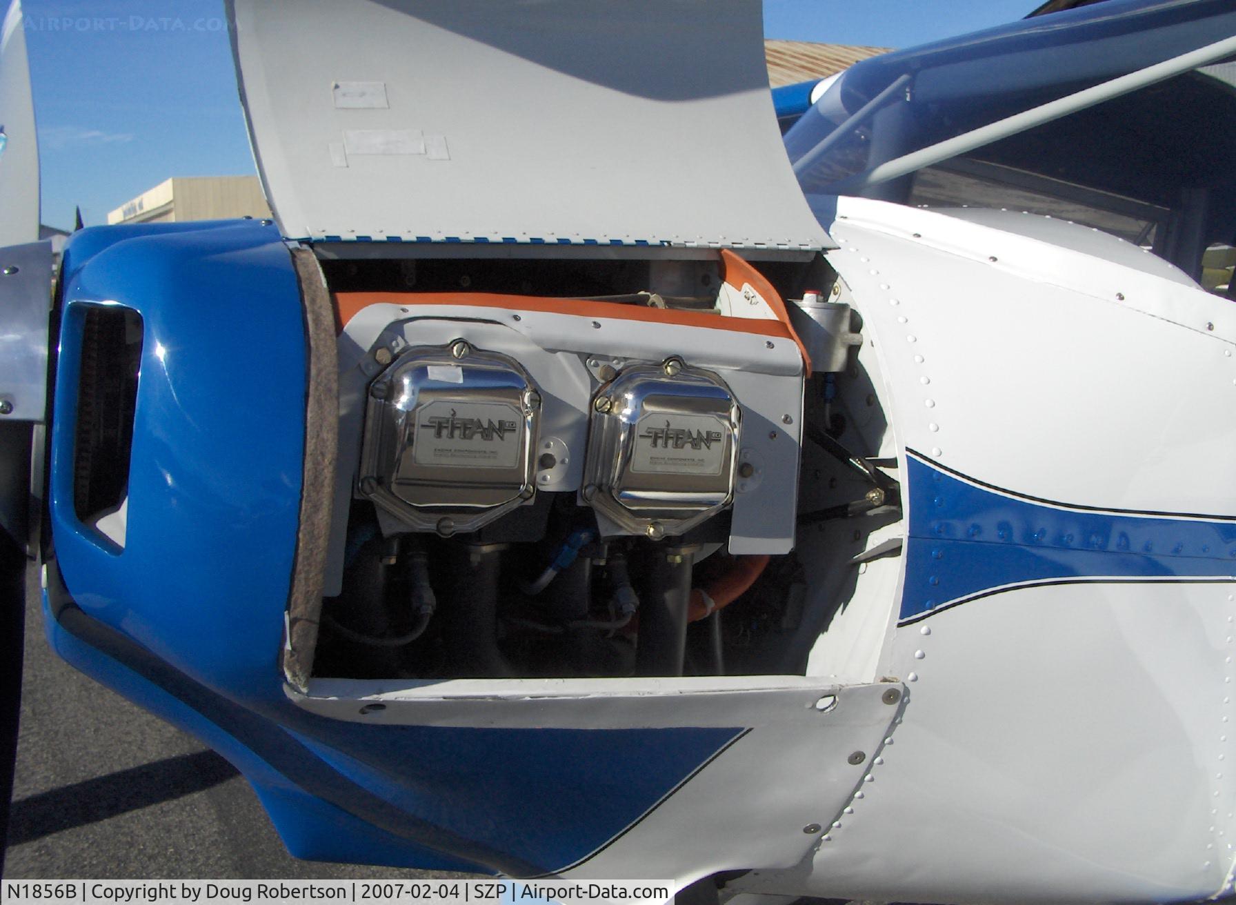 N1856B, Luscombe 8F Silvaire C/N 6283, 1957 Luscombe 8F SILVAIRE, Continental C90 90 Hp, chromed Titan valve covers
