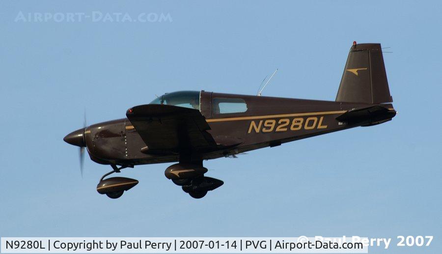 N9280L, 1971 American Aviation AA-1A Trainer C/N AA1A-0180, A very brown bird on final