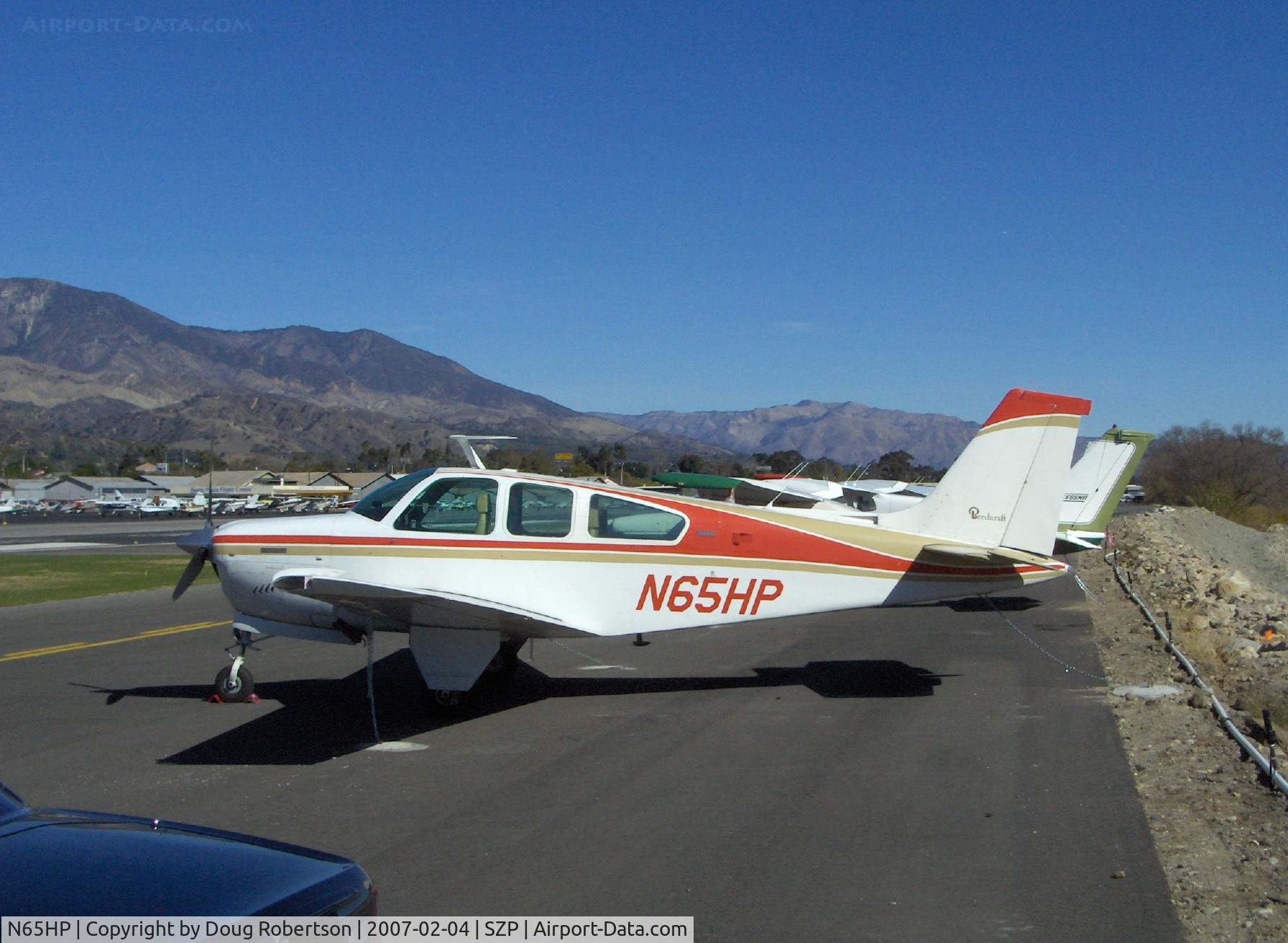 N65HP, 1975 Beech F33A Bonanza C/N CE-610, 1975 Beech F33A DEBONAIR, Continental IO-520-BA 285 Hp, transient parking