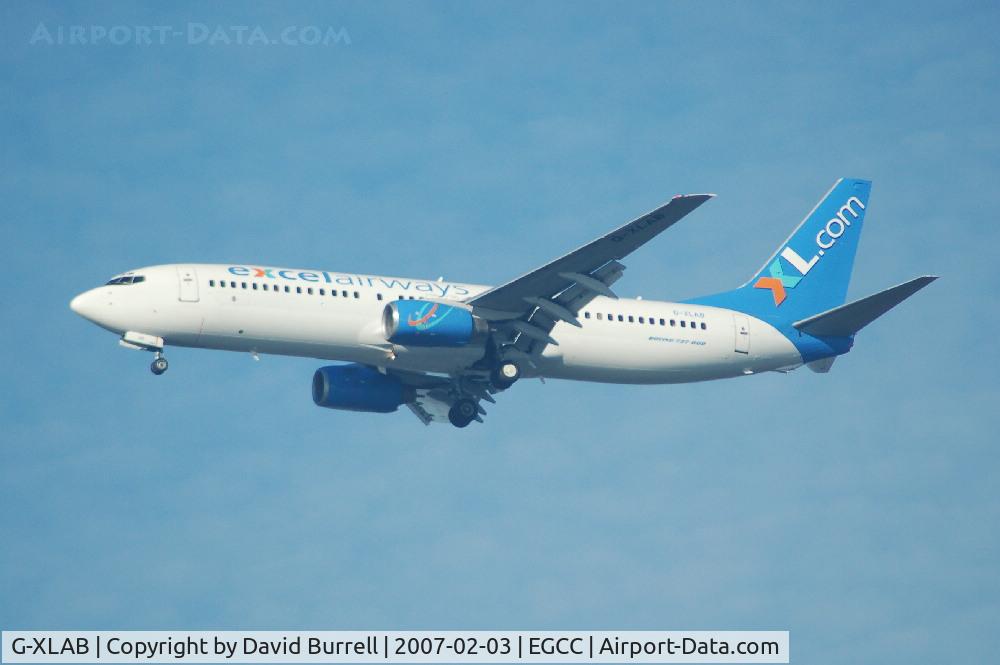 G-XLAB, 1998 Boeing 737-8Q8 C/N 28218, Excel Airways - Landing