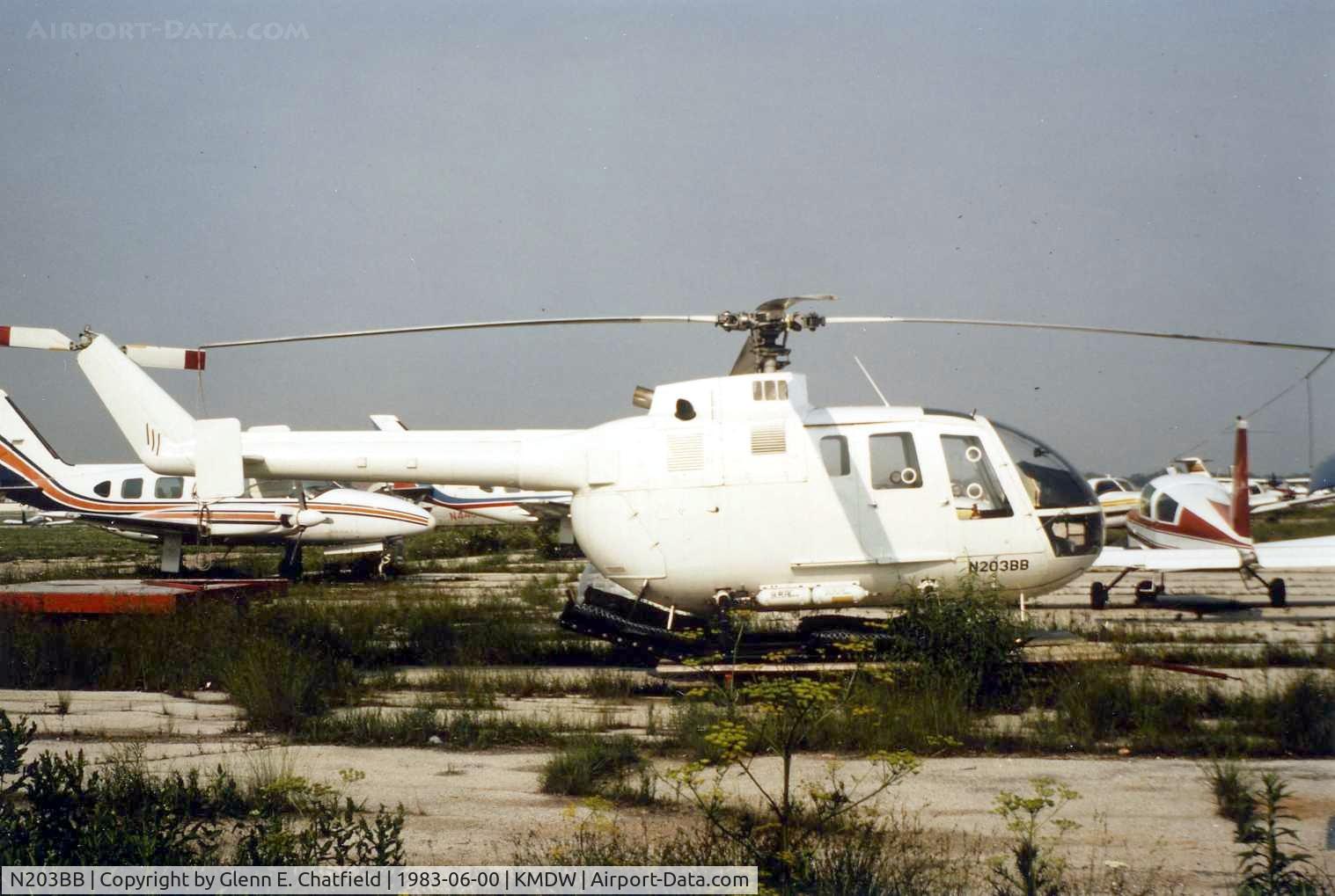 N203BB, MBB Bo-105C C/N S56, Photo taken for aircraft recognition training