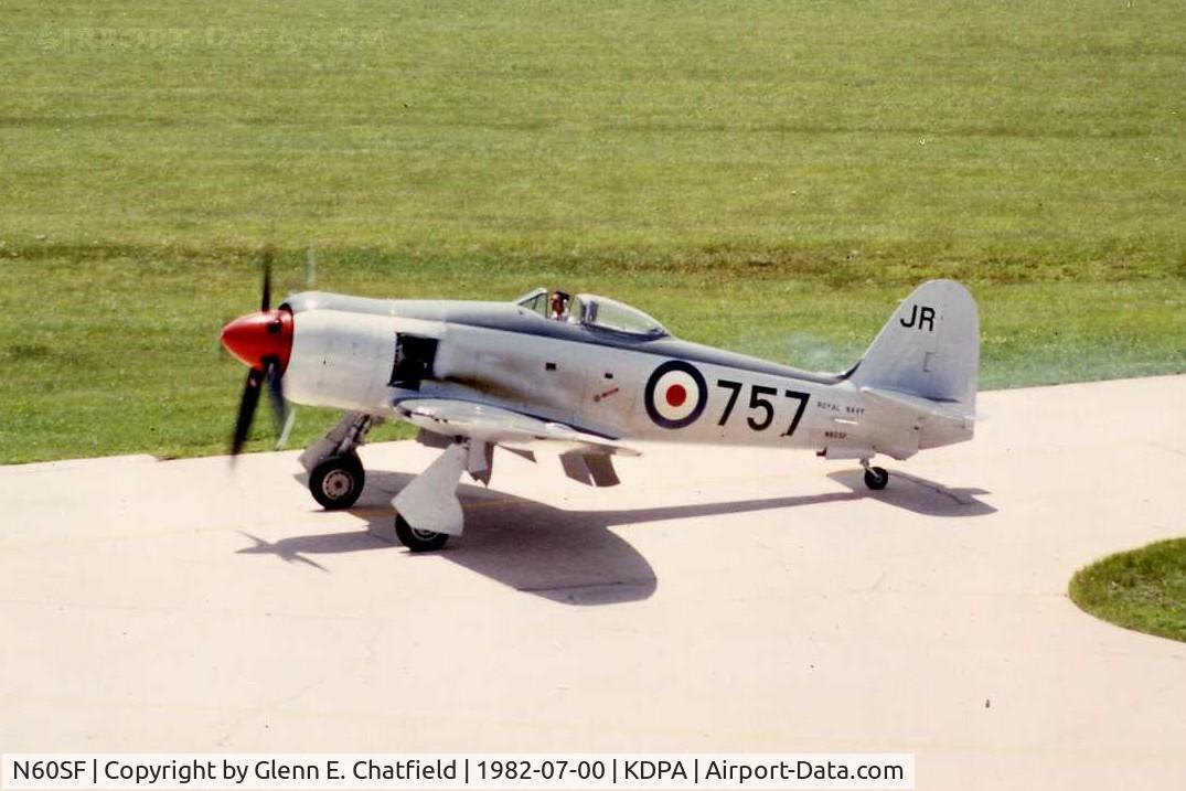 N60SF, 1953 Hawker Sea Fury FB.11 C/N 41H/656816, Taxiing by the control tower