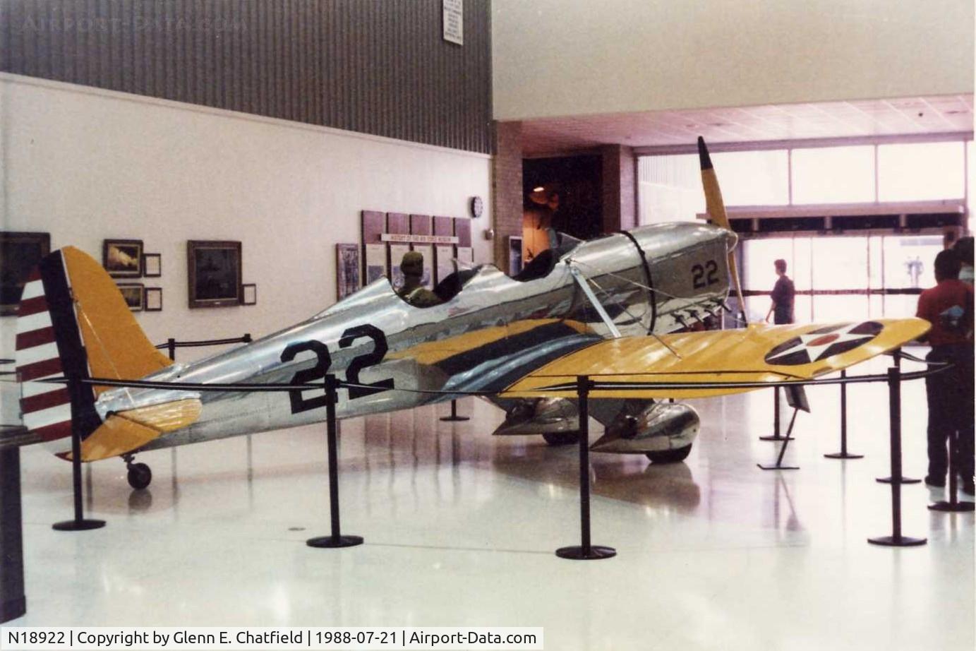 N18922, 1939 Ryan Aeronautical ST-A C/N 312, YPT-16 40-44 at the Air Force Museum