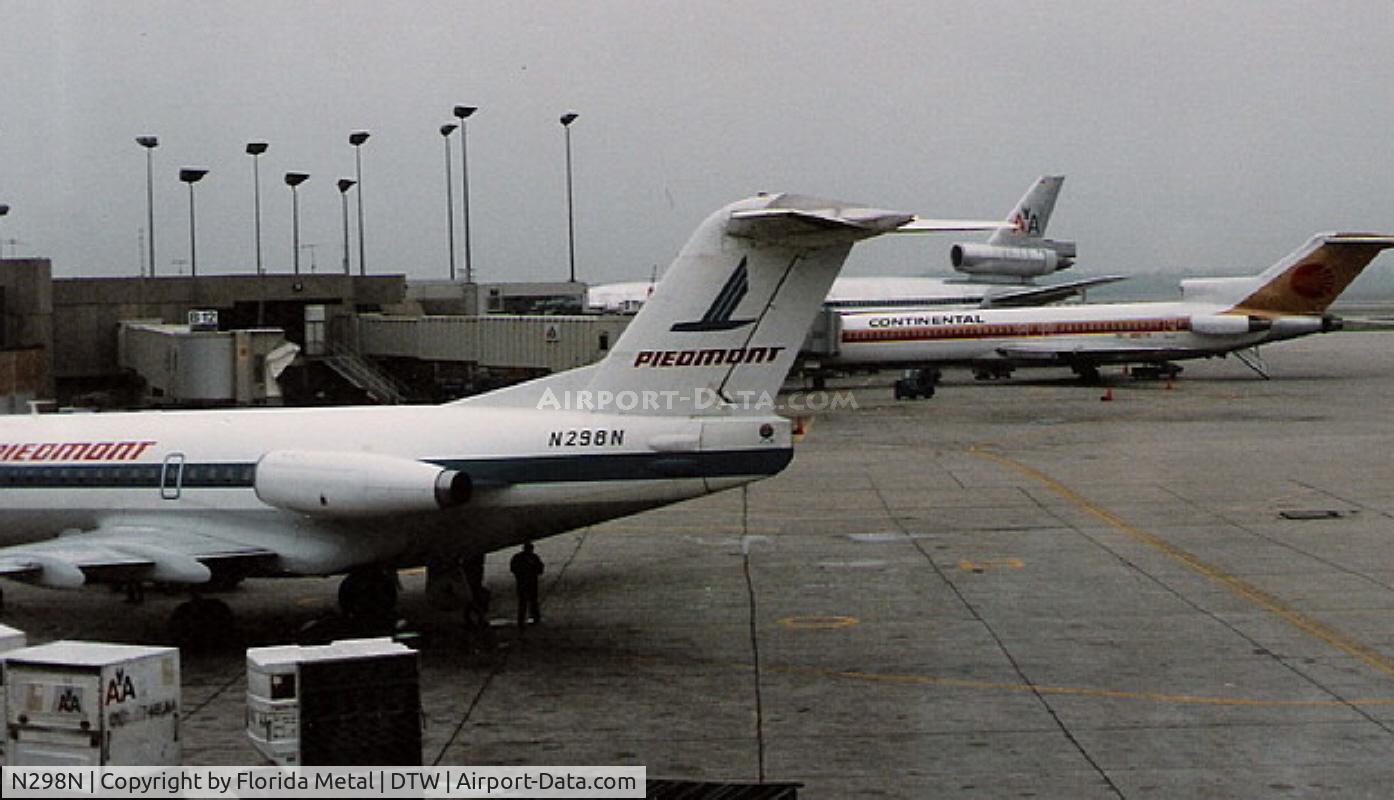 N298N, 1969 Fokker F-28-1000C Fellowship C/N 11103, Piedmont F-28 in 1986