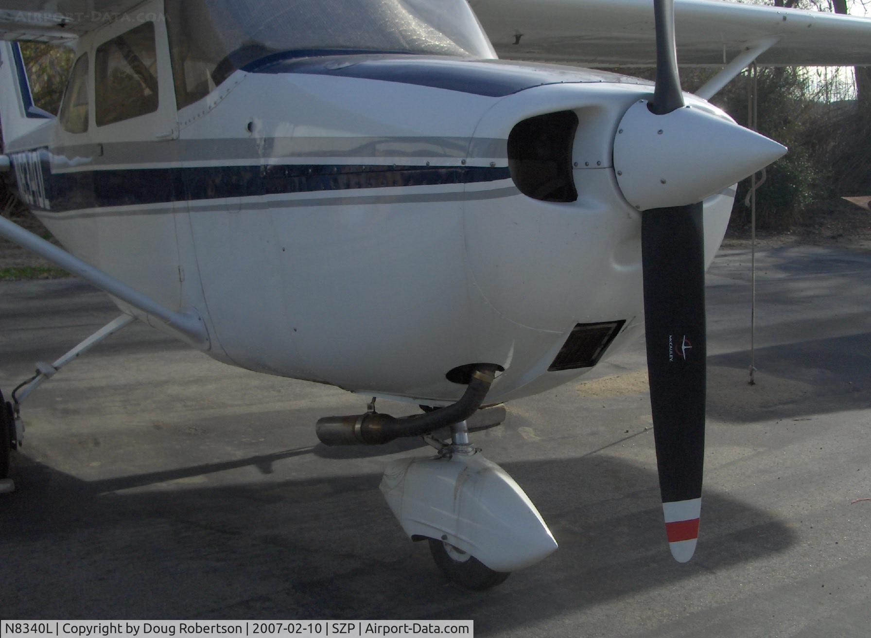 N8340L, 1968 Cessna 172I C/N 17256540, 1968 Cessna 172I, Lycoming O-320-E2D 150 Hp, PowerFlow Systems exhaust mod detail