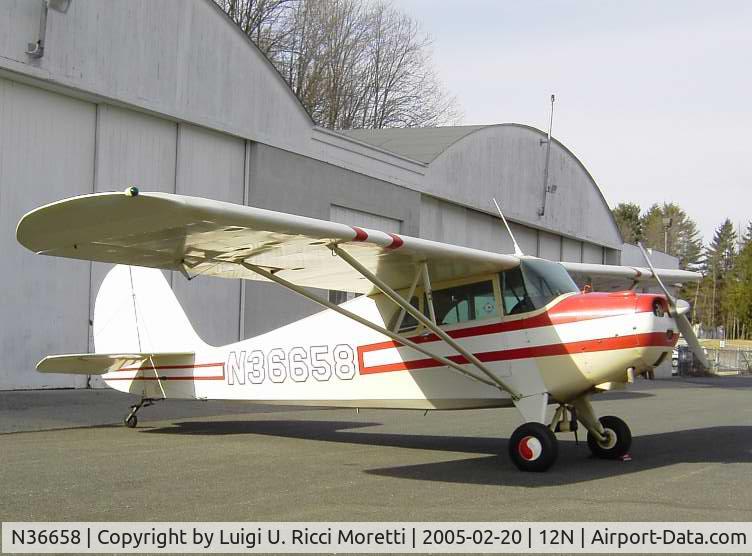 N36658, 1941 Aeronca 65-CA Super Chief C/N C-17321, N36658 at Andover Aeroflex (12N), February 20, 2005