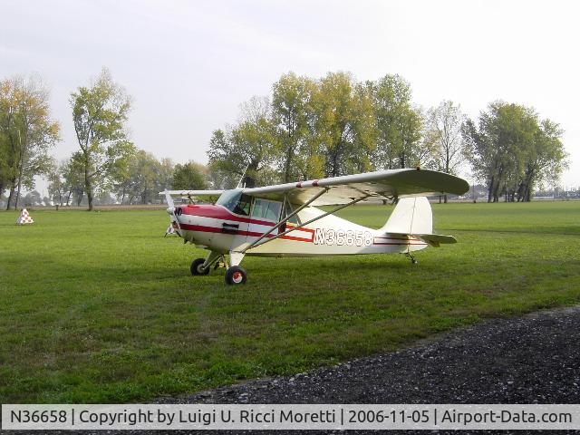 N36658, 1941 Aeronca 65-CA Super Chief C/N C-17321, At a private grass strip in Northern Italy