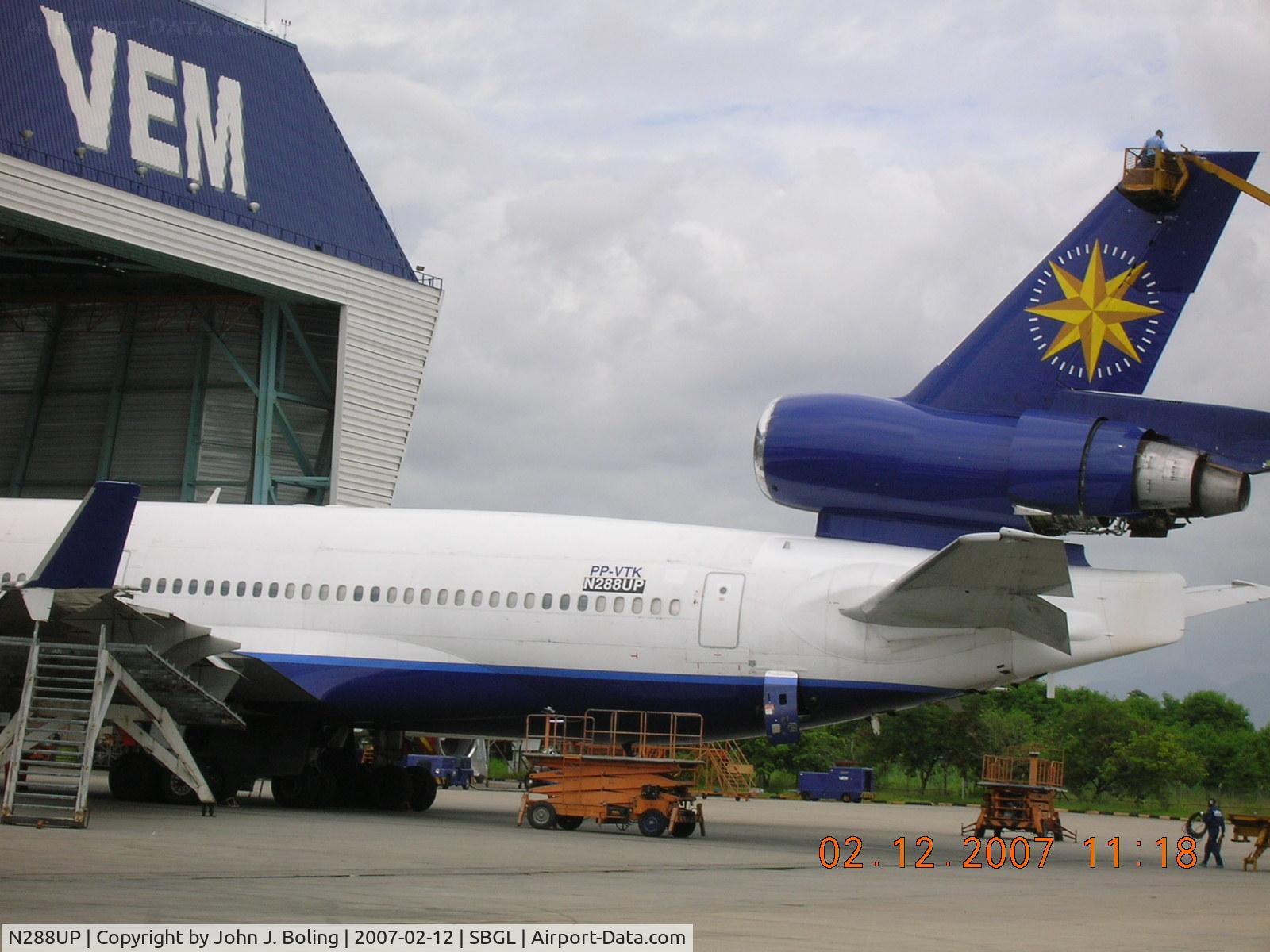 N288UP, 1994 McDonnell Douglas MD-11F C/N 48540, Former Varig MD-11 getting reg change at VEM, Rio de Janeiro. Brazil reg gone a hour later.