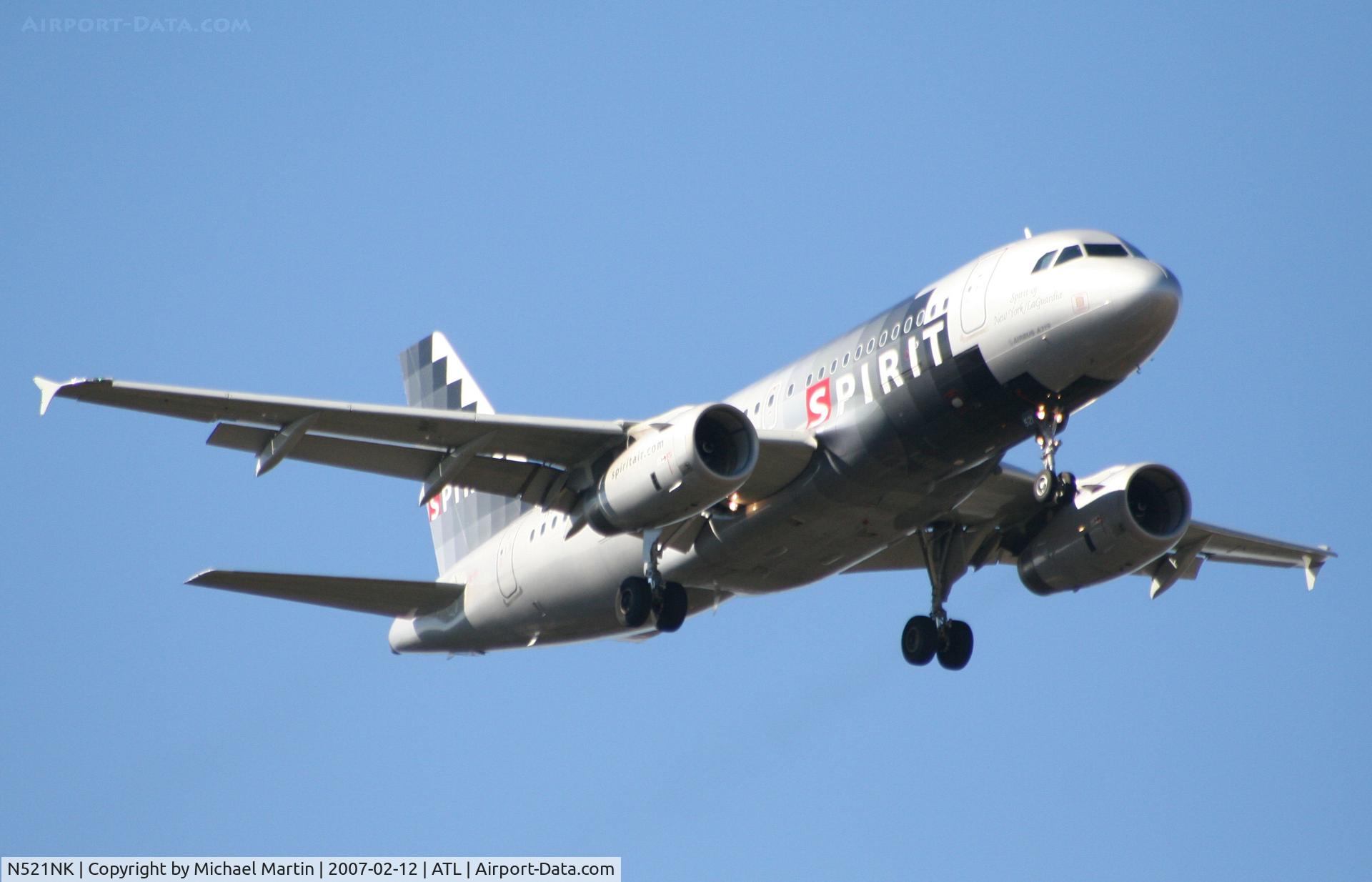 N521NK, 2006 Airbus A319-132 C/N 2797, On final for Runway 9R