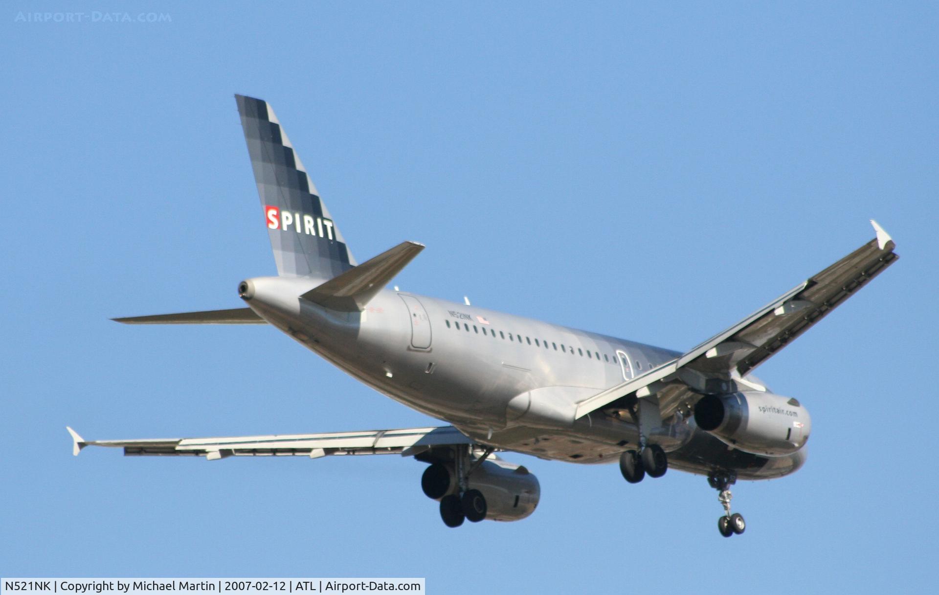N521NK, 2006 Airbus A319-132 C/N 2797, Over the numbers of 9R