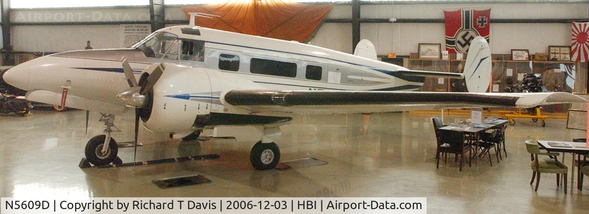 N5609D, 1957 Beech E18S C/N BA-315, 1957 Beech E18S at N.C. Aviation Museum at the Asheboro N.C. airport.