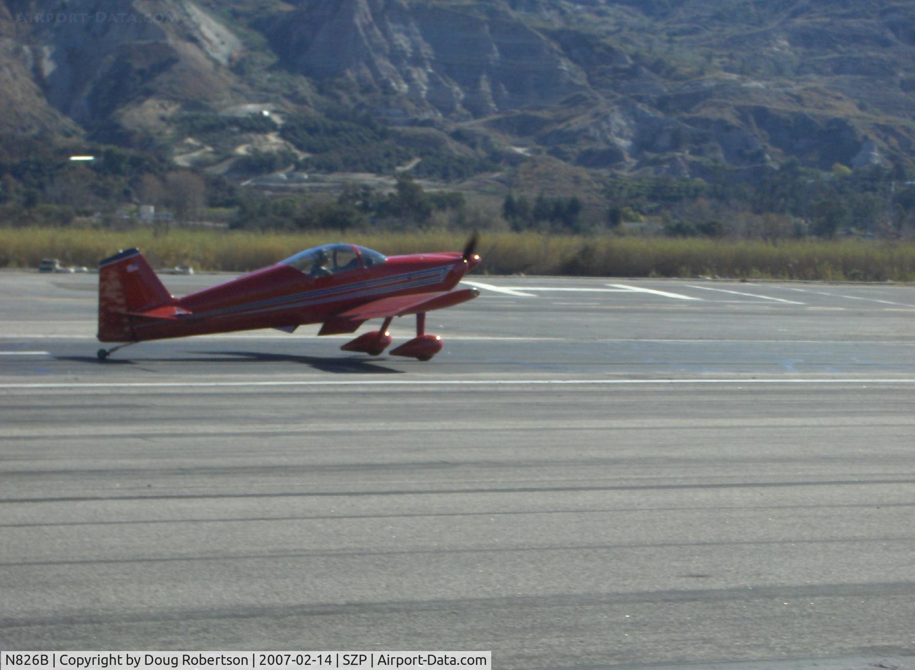 N826B, 1995 Vans RV-6 C/N 22290, 1995 Newhall VAN's RV-6, Lycoming O-320 150 Hp, landing Rwy 22