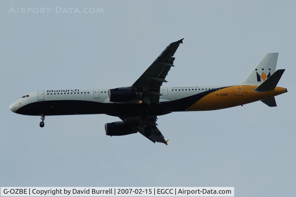 G-OZBE, 2002 Airbus A321-231 C/N 1707, Monarch - Landing