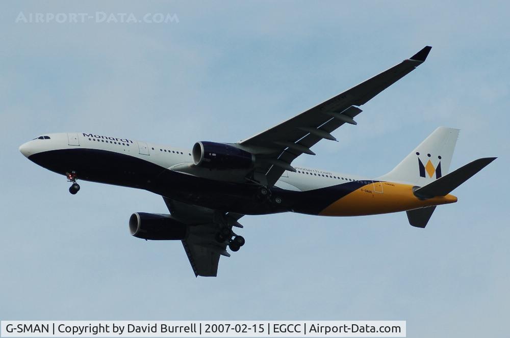 G-SMAN, 1999 Airbus A330-243 C/N 261, Monarch - Landing