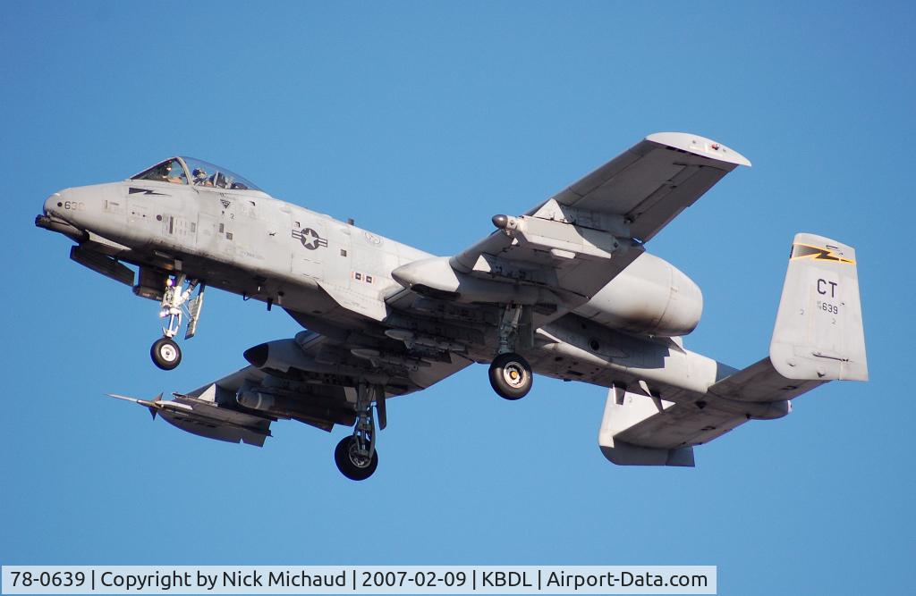 78-0639, 1978 Fairchild Republic A-10A Thunderbolt II C/N A10-0259, A-10 coming back from training.