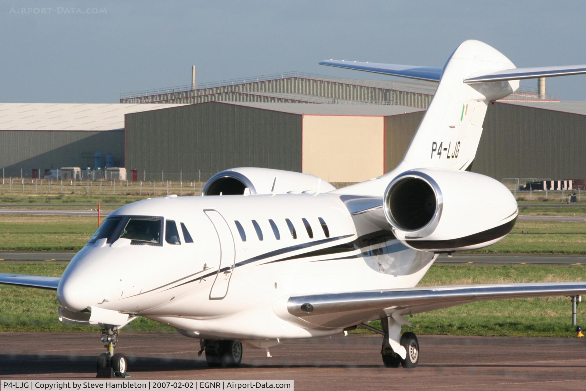 P4-LJG, 2004 Cessna 750 Citation X Citation X C/N 750-0227, Citation X at BAe Systems Hawarden, Chester
