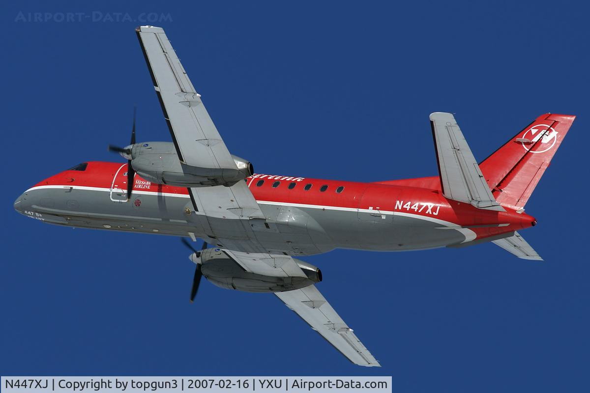 N447XJ, 1998 Saab 340B C/N 340B-447, Departure from RWY27.