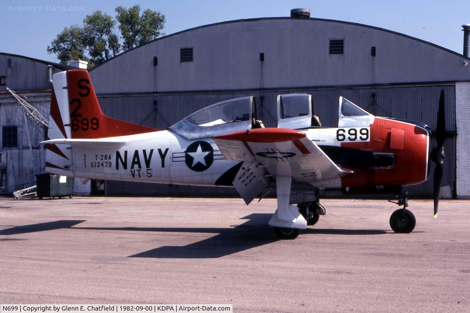 N699, 1966 North American T-28A Trojan C/N 51-3479A, Just visiting Andy's Prop Shop
