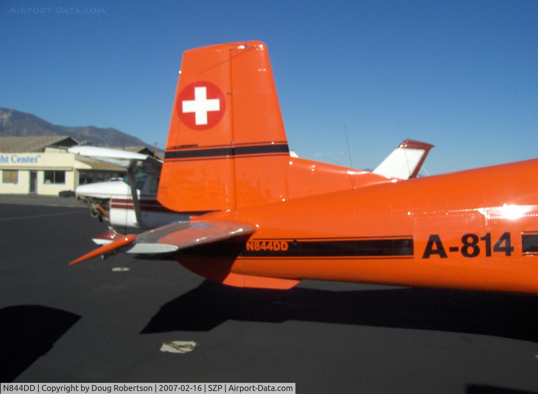 N844DD, 1958 Pilatus P-3 MK II C/N 452-1, Pilatus P.3-05 Swiss Air Force Intermediate Trainer, Lycoming GO-435-C&D 260 Hp, empennage, note ventral fin keel prevents flat spins