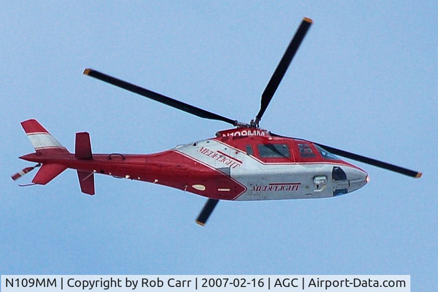 N109MM, 1985 Agusta A109A II C/N 7279, Medflight helicopter seen near Allegheny County Airport