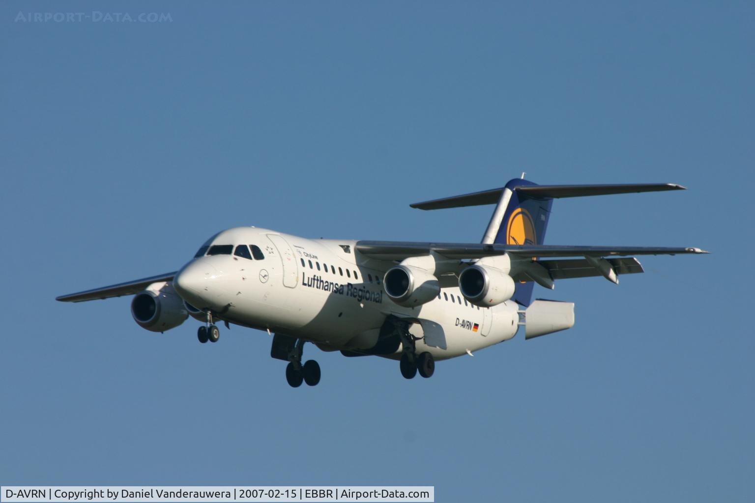 D-AVRN, 1996 British Aerospace Avro 146-RJ85A C/N E2293, arrival of flight LH4602 from MUC