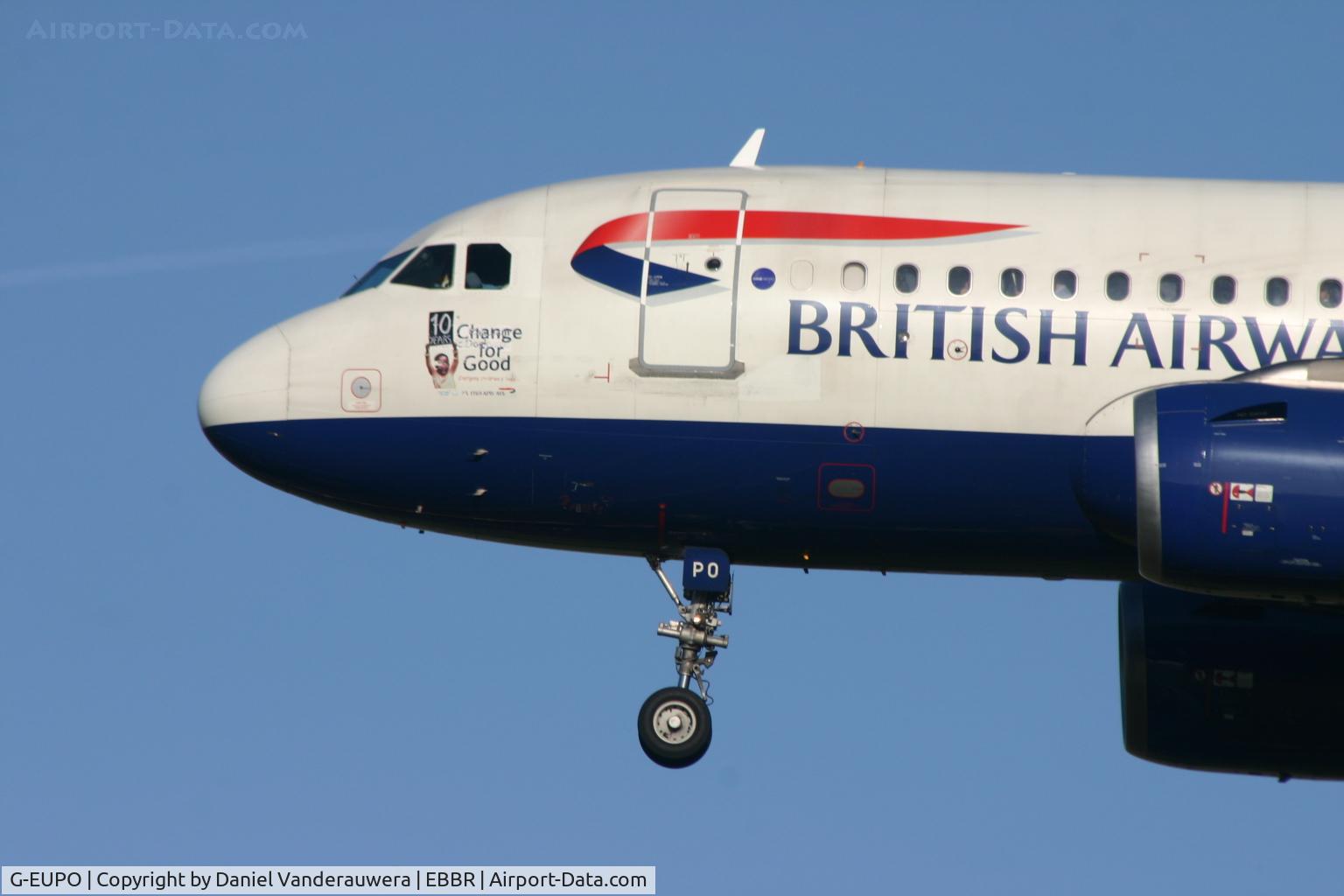 G-EUPO, 2000 Airbus A319-131 C/N 1279, arrival of flight BA392