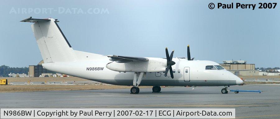 N986BW, 1986 De Havilland Canada DHC-8-100 Dash 8 C/N 086, Nice and clean DeHavilland on the ramp