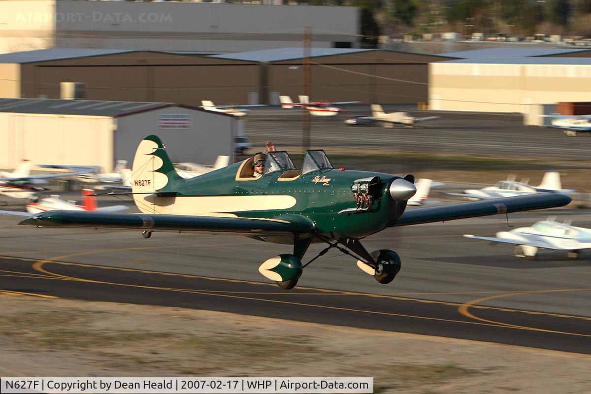 N627F, 2005 Fisher Steven C Sky Dancer C/N 001, A very nice gesture by this pilot, doing a nice low-speed fly-by in front of the tower and waving hello.