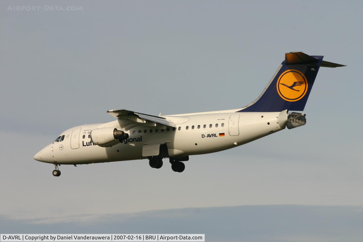 D-AVRL, 1996 British Aerospace Avro 146-RJ85 C/N E.2285, flight LH4602 , short to land on rwy 25L