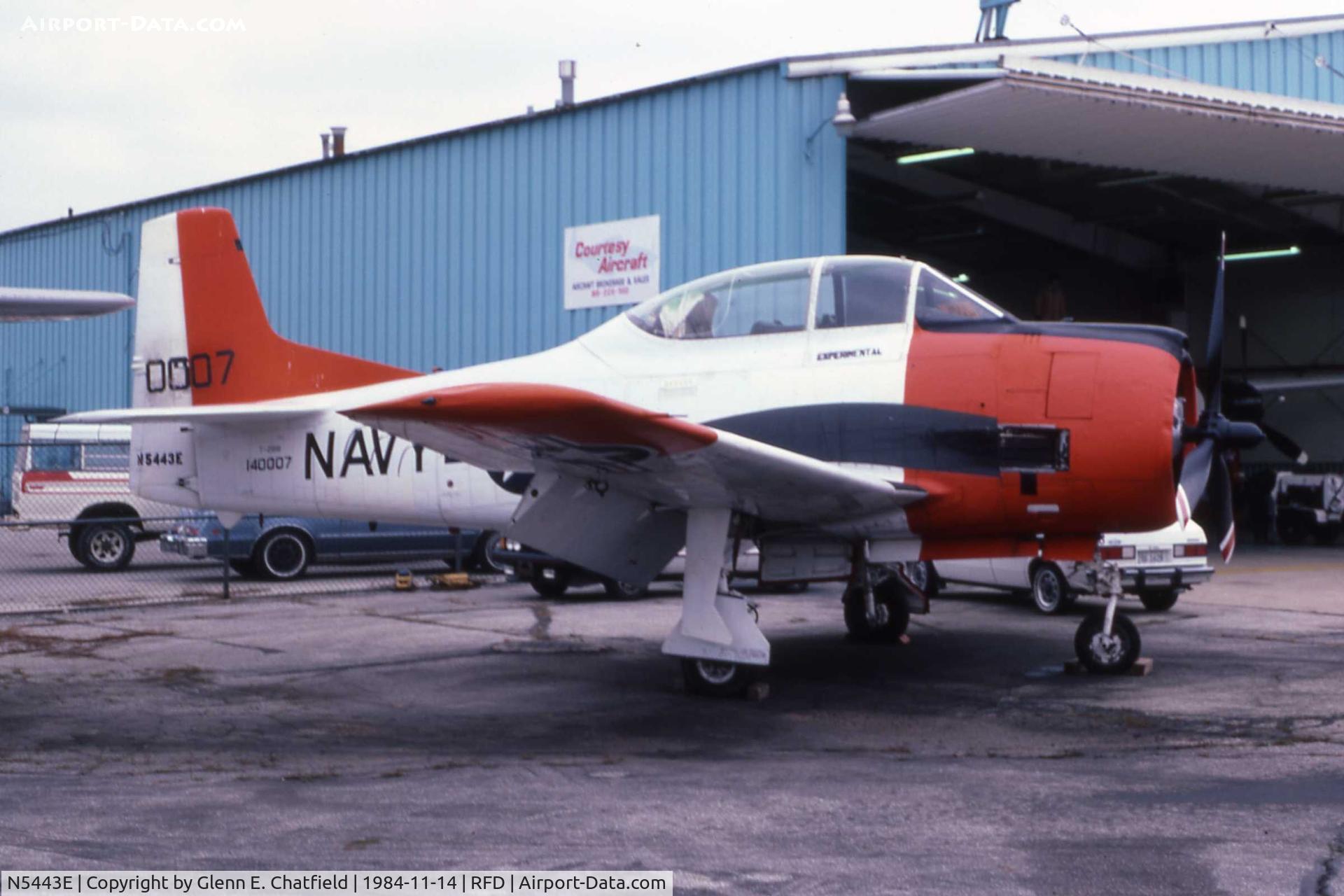 N5443E, North American T-28B C/N 140007, ex-N5443E, BuNo 140007, fatal crash 3/30/86