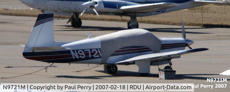 N9721M, 1967 Mooney M20C Ranger C/N 670138, Secure and striped Mooney