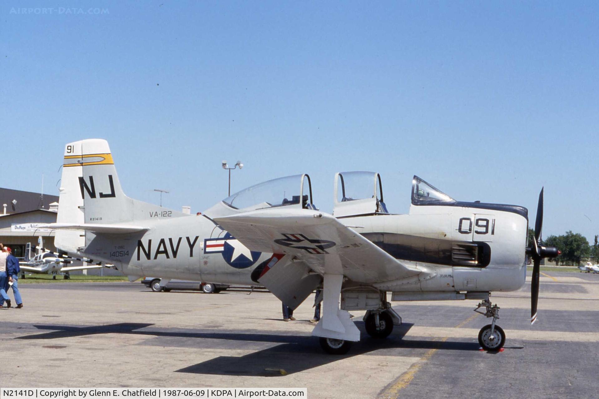 N2141D, 1954 North American T-28C Trojan C/N 226-91 (140514), On a stop over