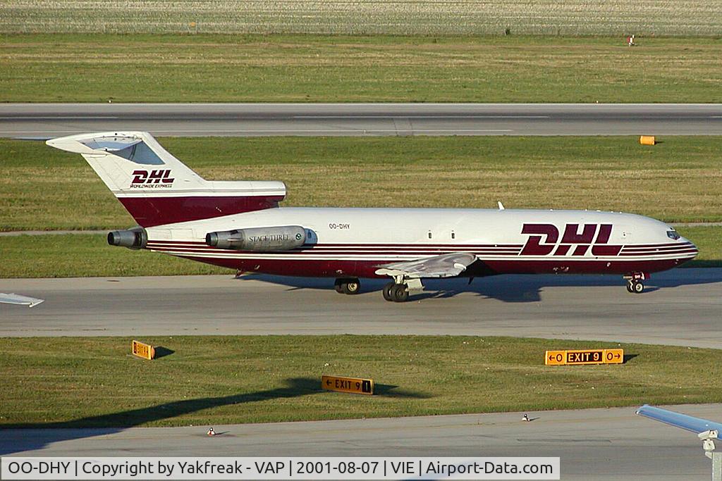 OO-DHY, 1975 Boeing 727-230(F) C/N 20905, European Air Transport Boeing 727-200 in DHL colors