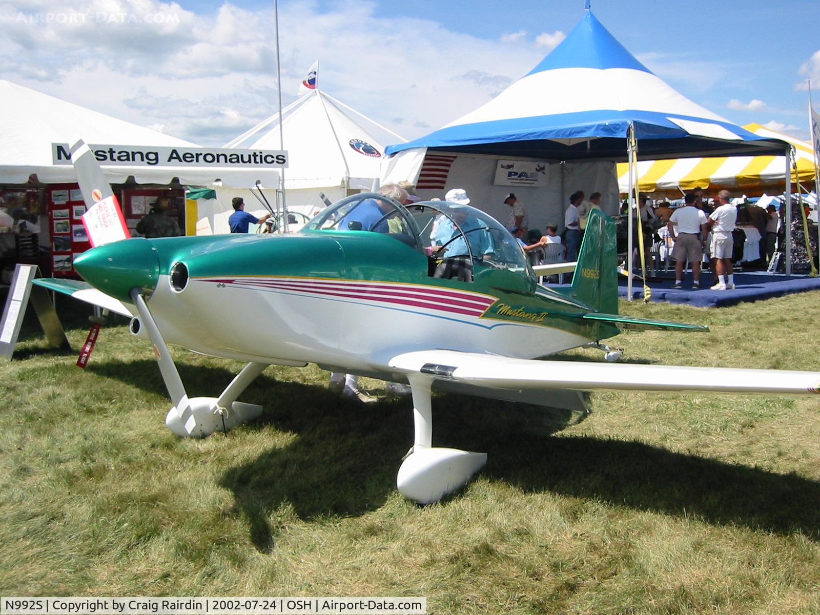 N992S, Bushby Mustang II C/N 72069, On display at OSH