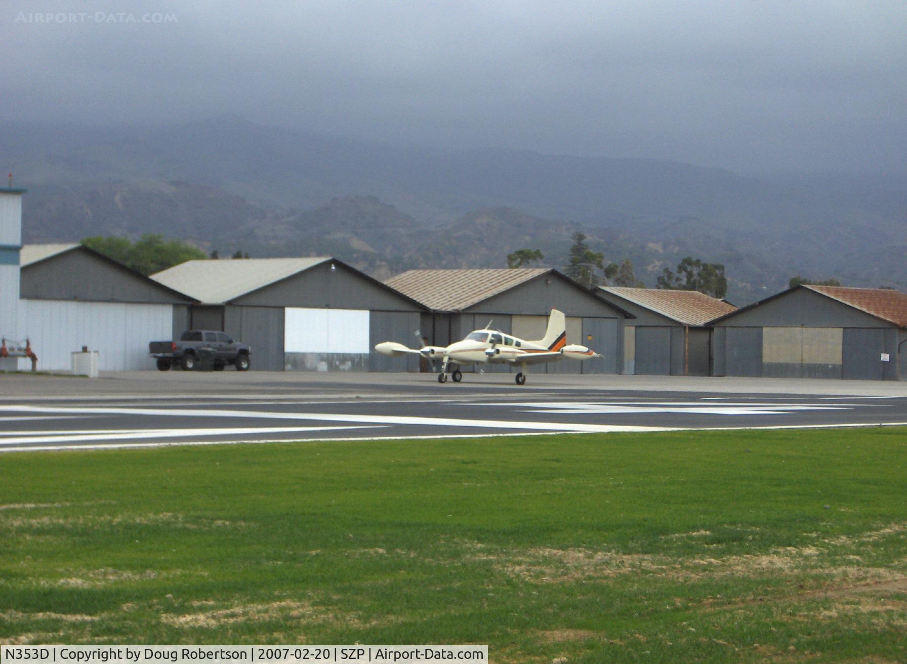 N353D, 1956 Cessna 310 C/N 35353, 1956 Cessna 310, two Continental O-470 240 Hp, landing roll rwy 22